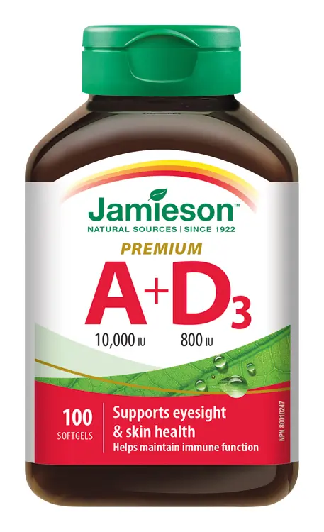 Jamieson Vitamíny A+D 10000/800IU Premium 100 kapslí