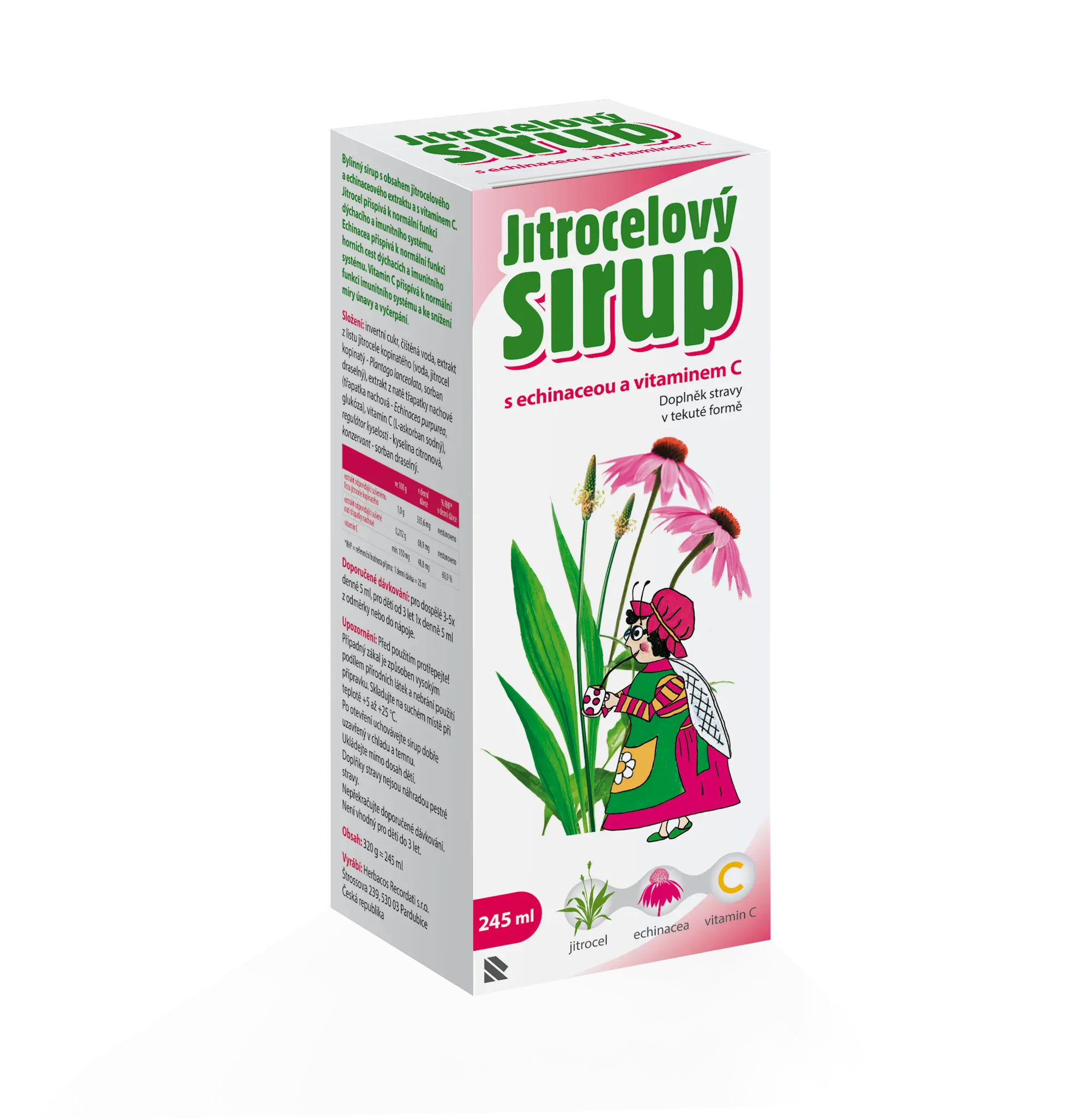 Herbacos Jitrocelový sirup s Echinaceou a vitamine C 320 g