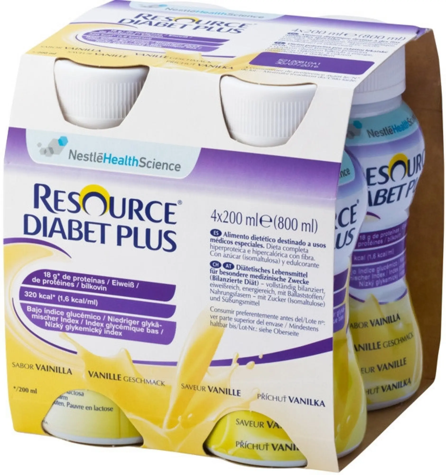 Resource Diabet Plus příchuť Vanilka por.sol. 4 x 200 ml