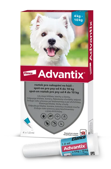 Advantix Spot-on pro psy 4-10 kg 4 x 1 ml