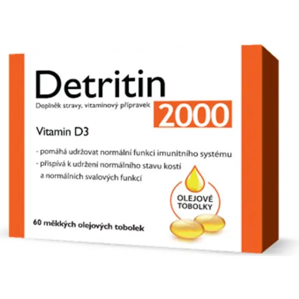 Detritin Vitamin D3 2000 IU 60 měkkých tobolek