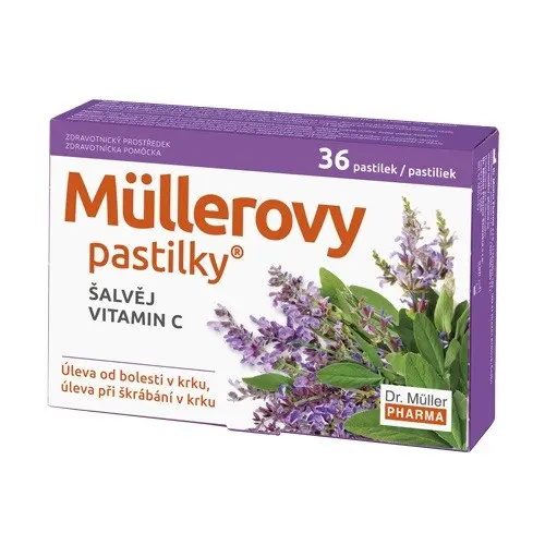 Müllerovy pastilky se šalvějí a vitaminem C 36 ks