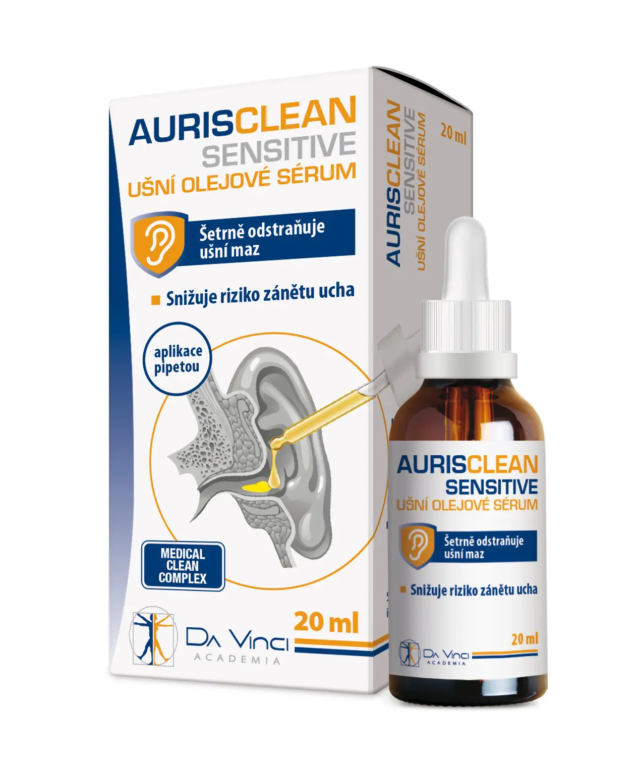 Da Vinci Academia AurisClean Sensitive ušní olejové sérum zdravotnický prostředek 20 ml