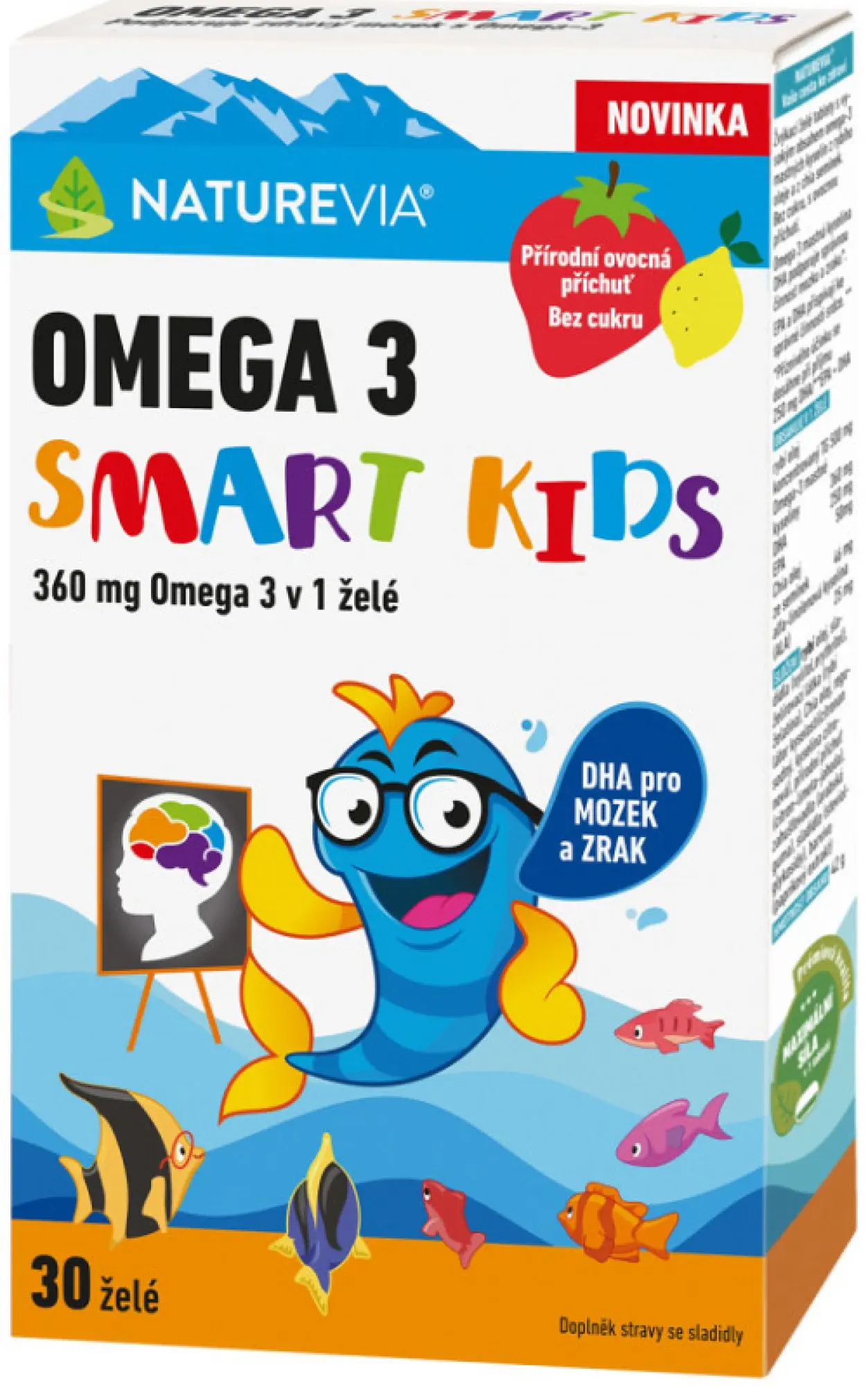 NatureVia Omega 3 Smart Kids 30 želatinových tobolek