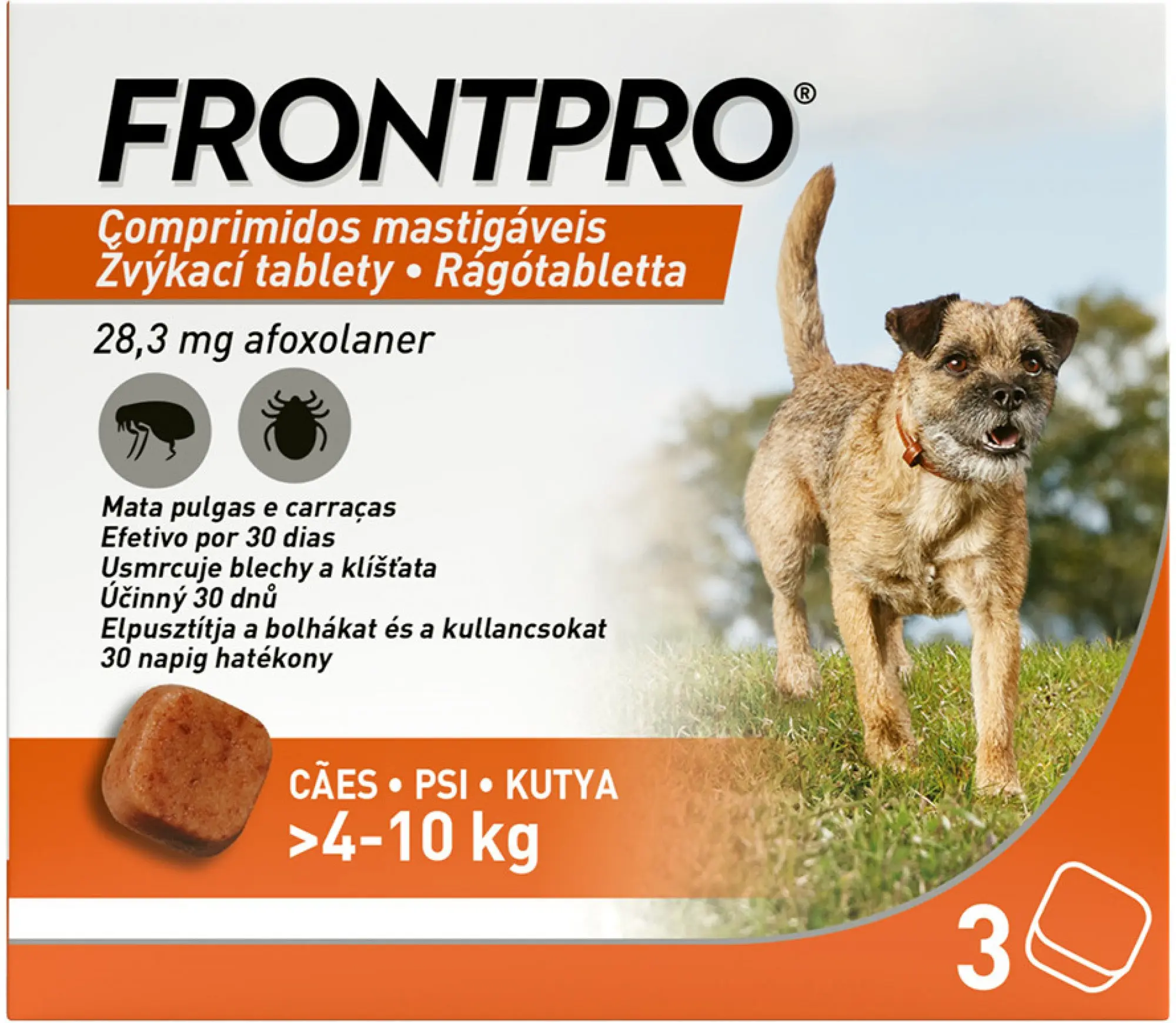 Frontpro 28,3 mg 4 - 10 kg žvýkací 3 tbl