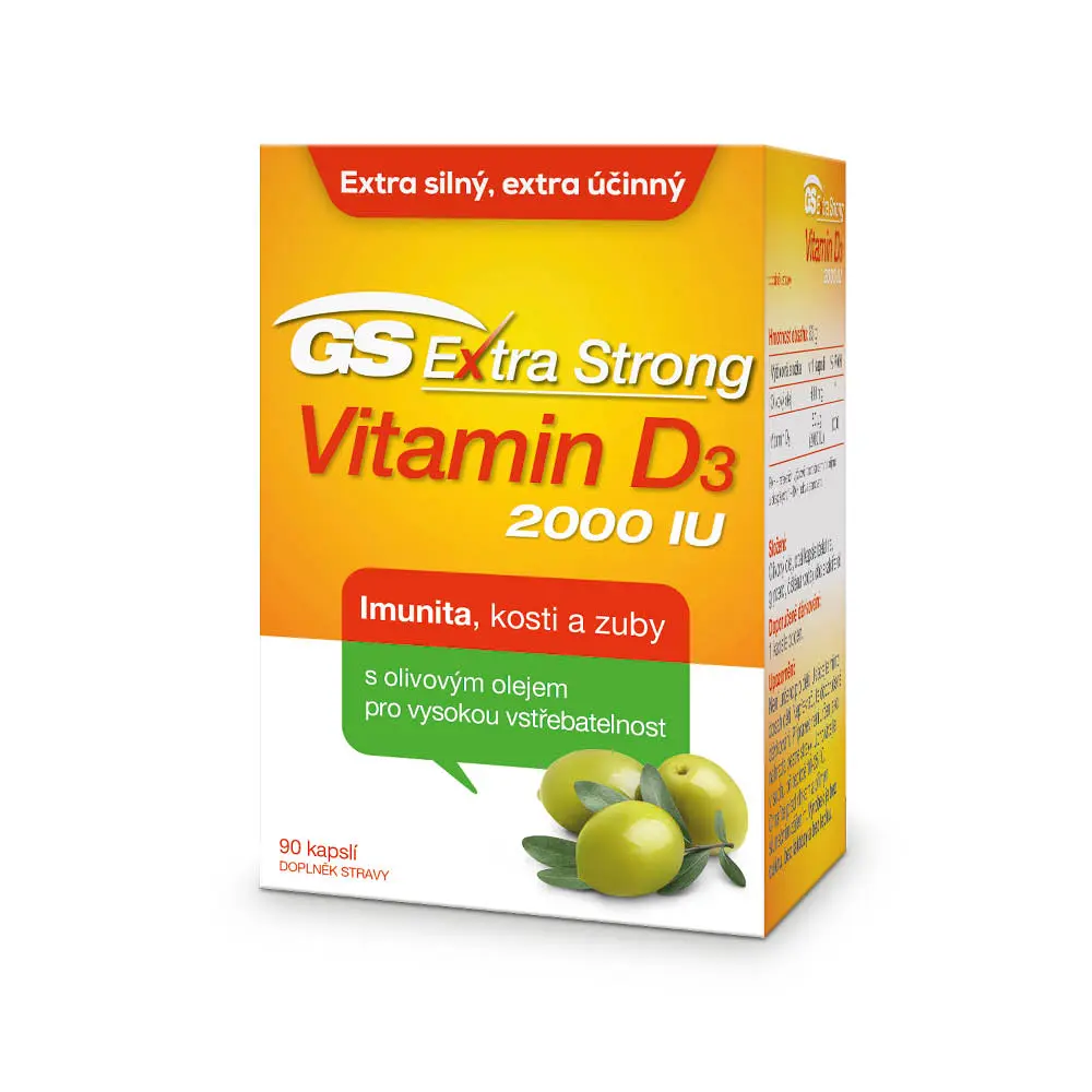 GS Extra Strong Vitamin D3 2000IU 90 kapslí