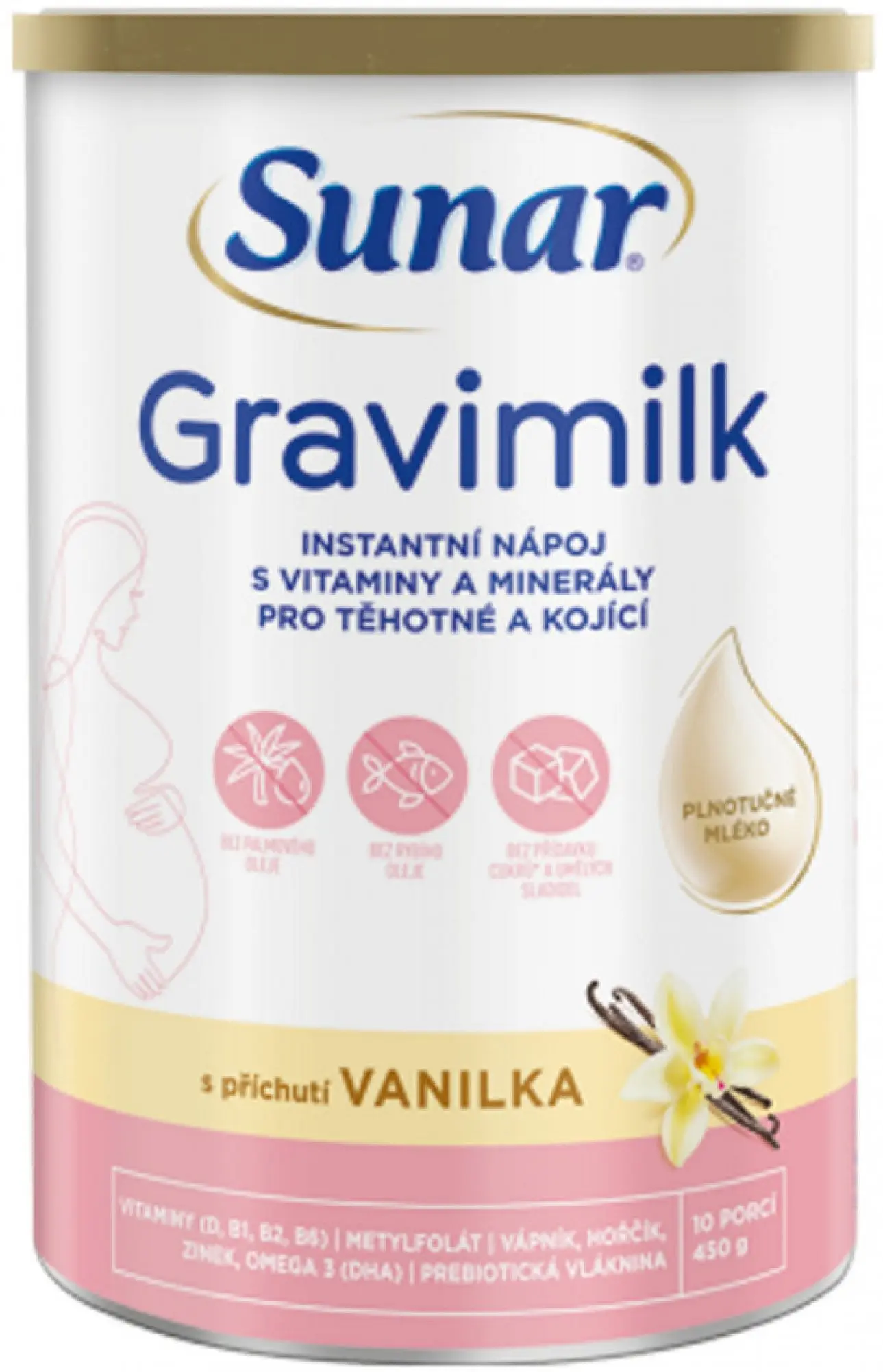 Sunar Gravimilk s příchutí vanilka 450g