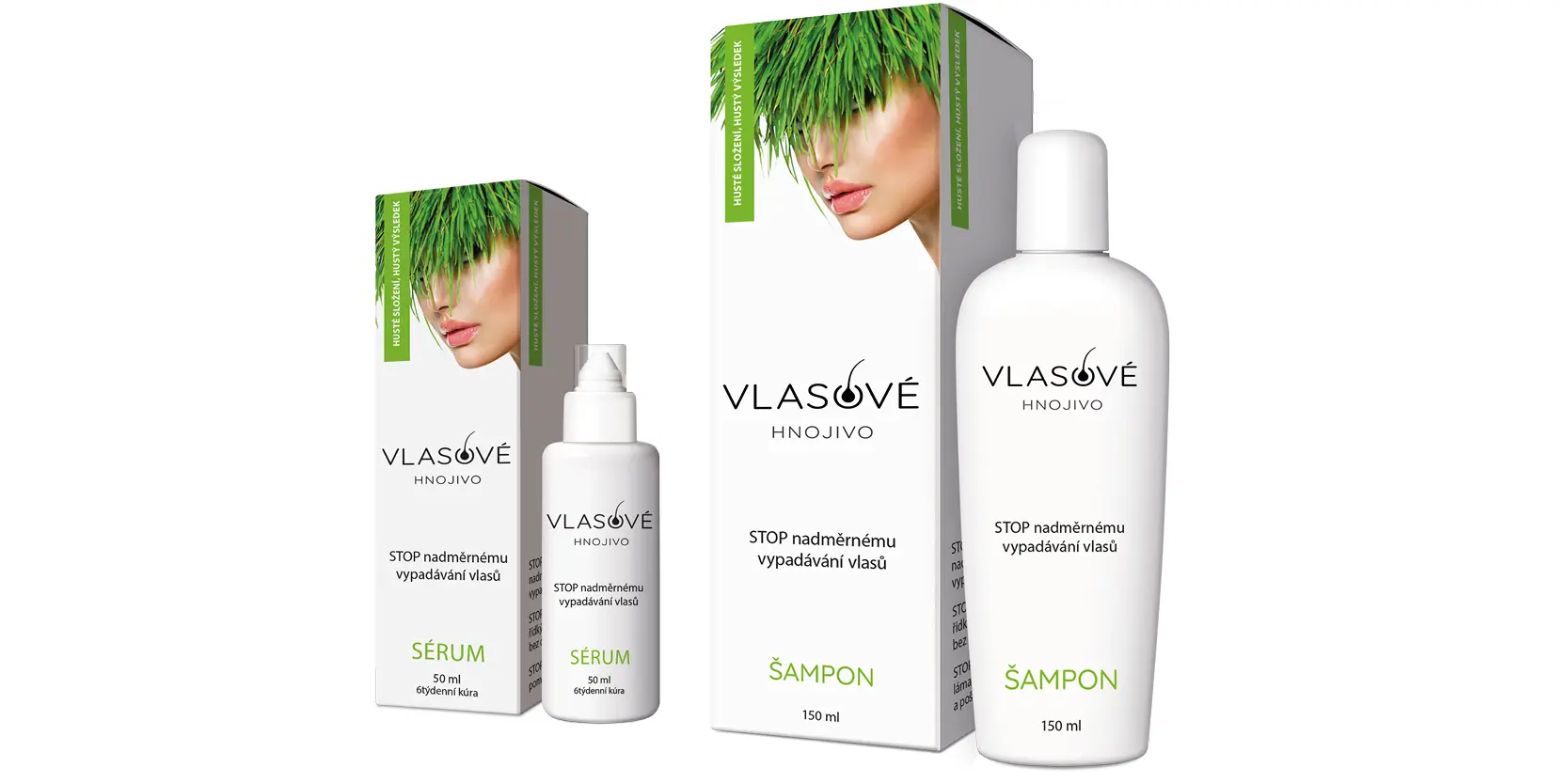 Vlasové hnojivo sérum 50 ml + Vlasové hnojivo šampon 150 ml