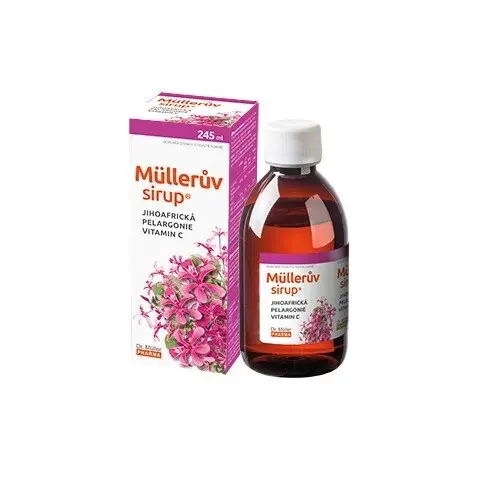 Müllerův sirup s jihoafrickou pelargonií a vitaminem C 245 ml