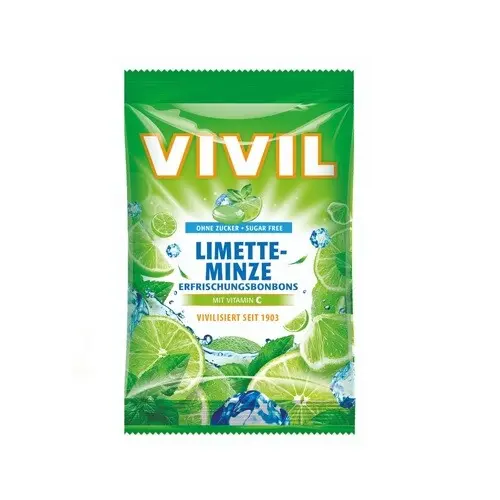 Vivil Limetka-peprmint+vitamín C bez cukru 120 g