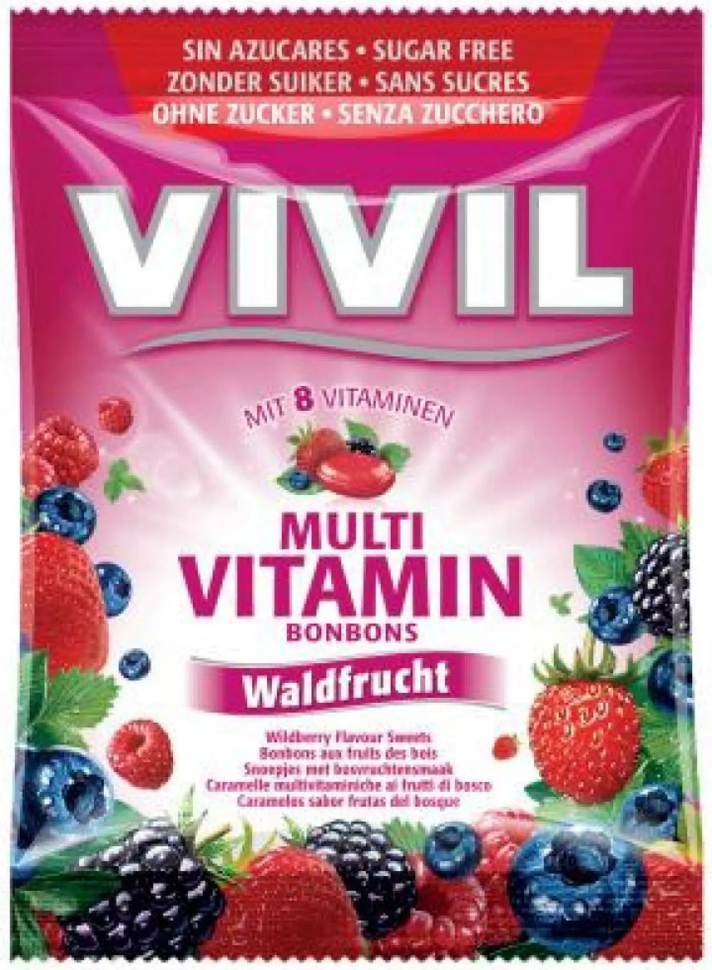 Vivil Multivitamín lesní plody 8 vitamínů bez cukru 120 g