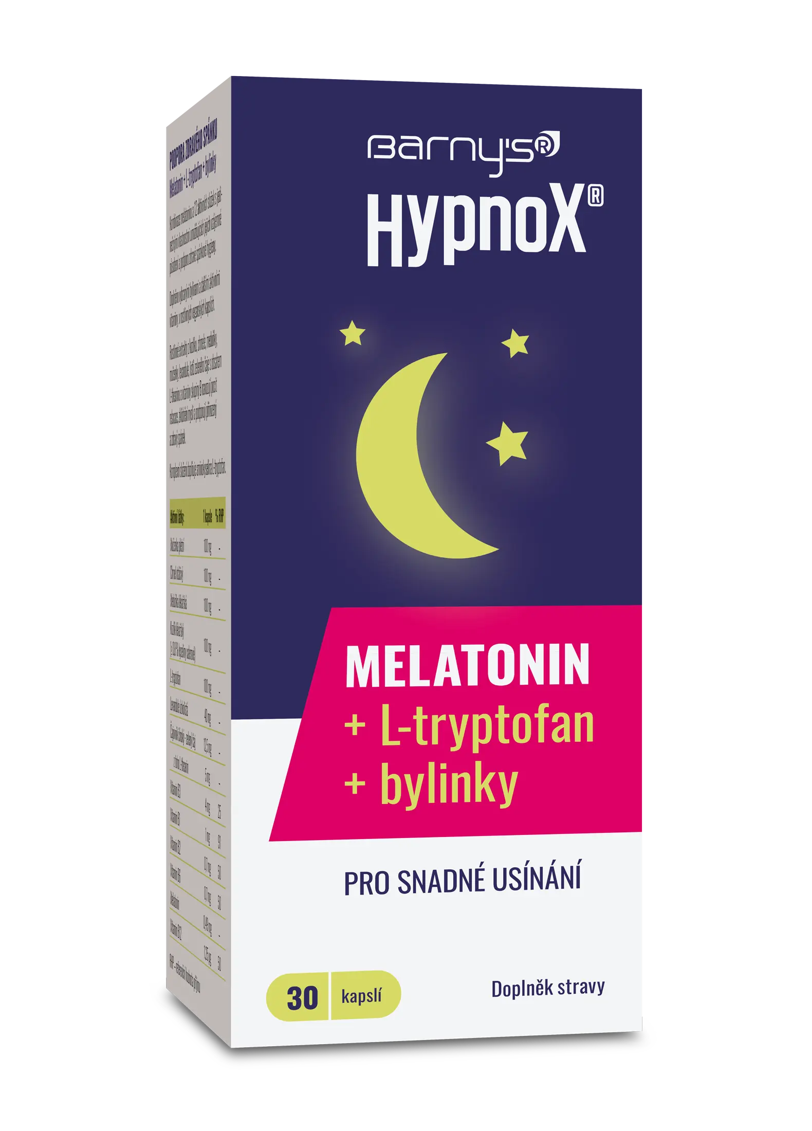 Barnys HypnoX MELATONIN+L-tryptofan 30 kapslí