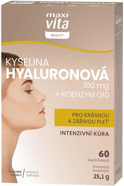 Maxi Vita Beauty Kyselina hyaluronová 100mg + koenzym Q10 60 kapslí