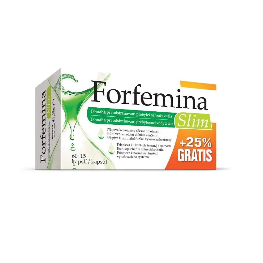 Naturprodukt Forfemina Slim na odvodnění těla a při hubnutí 75 kapslí