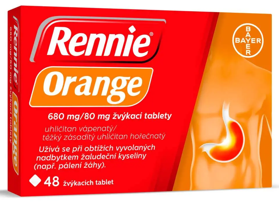 Rennie Orange 680mg/80mg 48 žvýkacích tablet