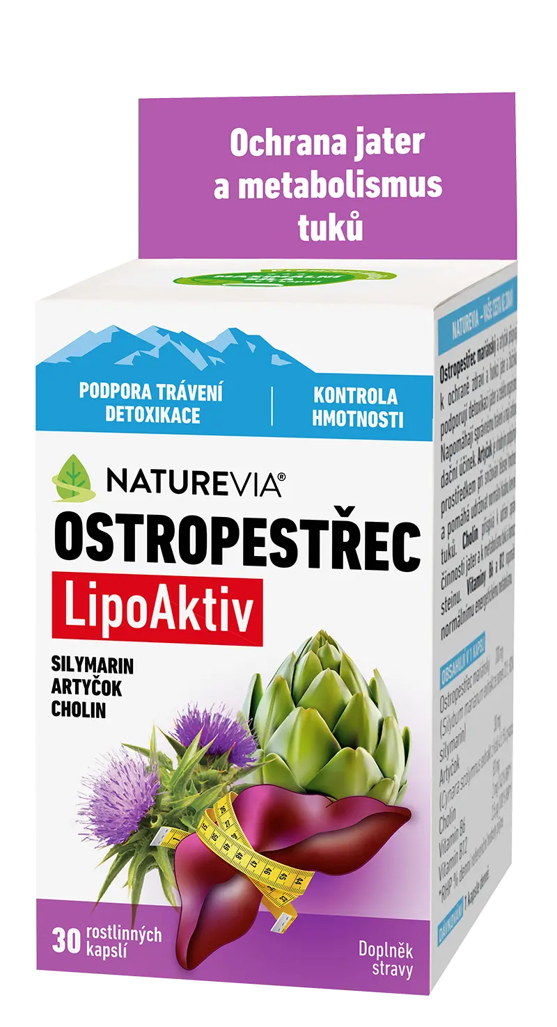 NatureVia Ostropestřec LipoAktiv 30 kapslí