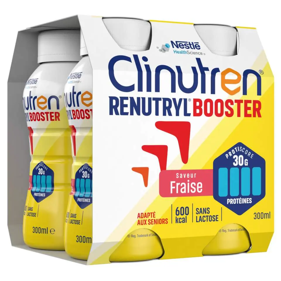 CLINUTREN RENUTRYL BOOSTER JAHODOVÁ PŘÍCHUŤ POR SOL 4X300ML