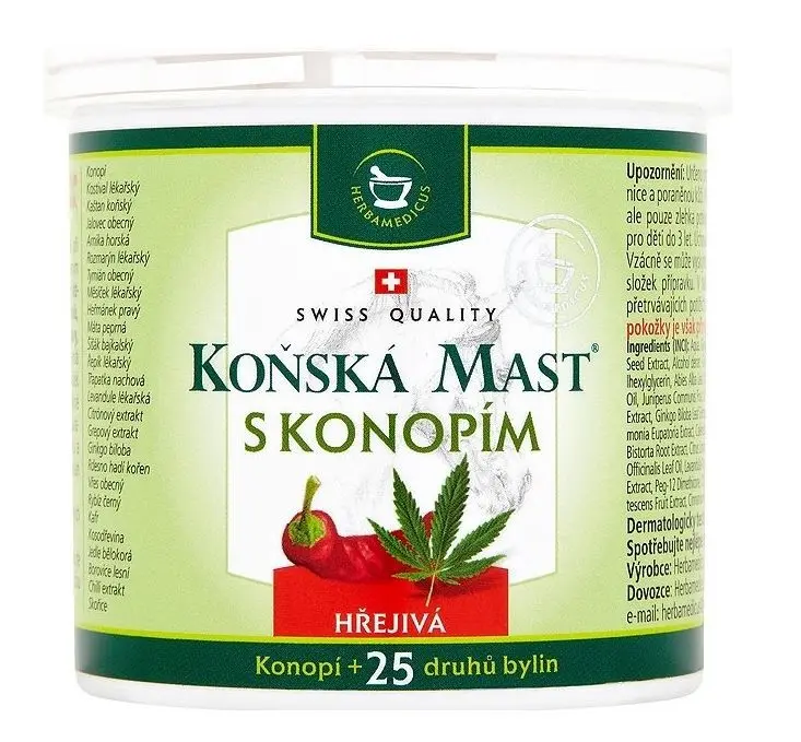 Herbamedicus koňská mast s konopím hřejivá 250 ml