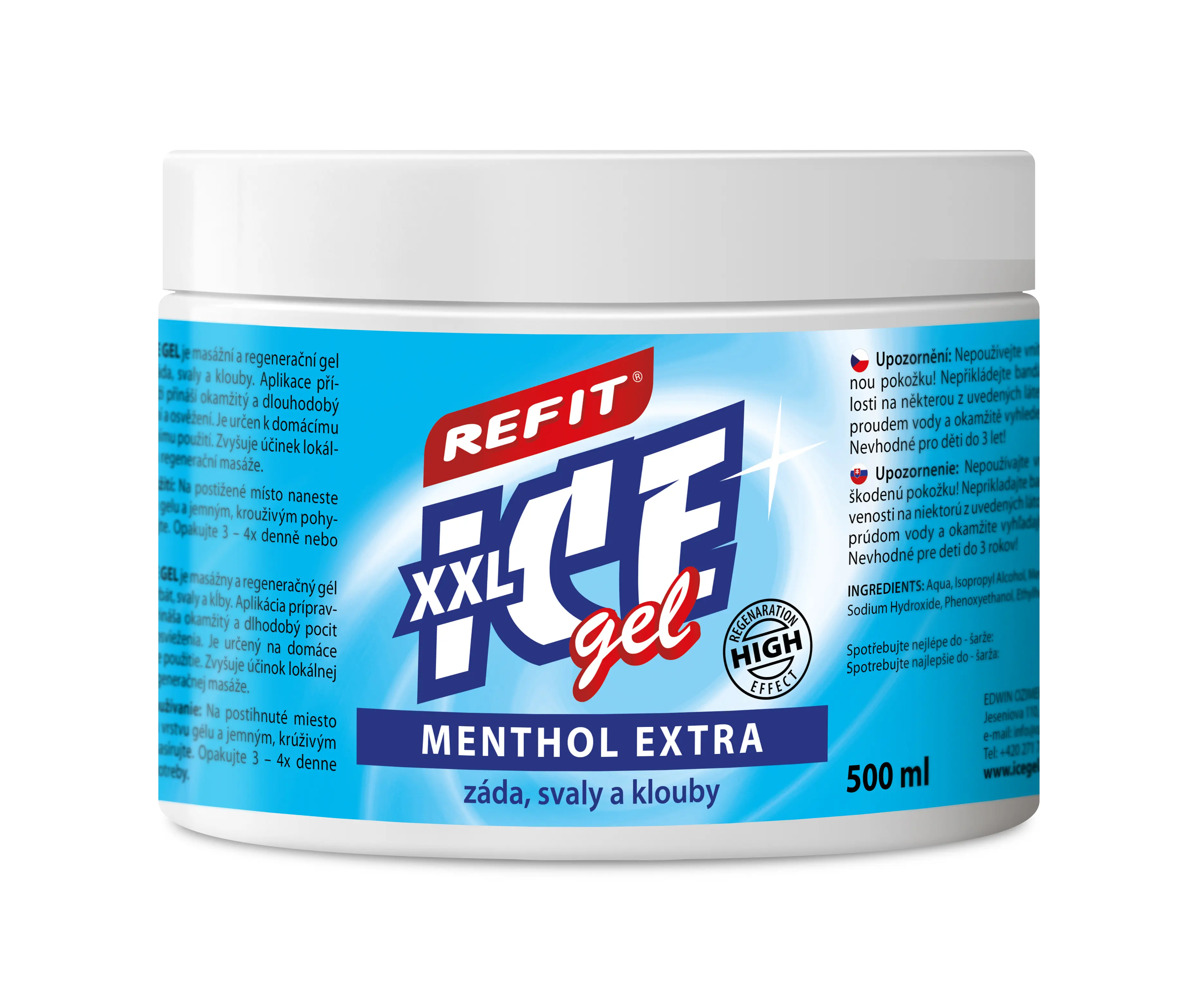 Refit Ice gel s mentholem 2. 5% 500 ml