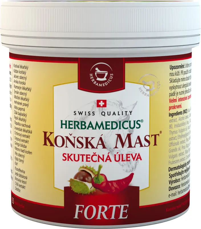 Herbamedicus koňská mast Forte hřejivá 500 ml