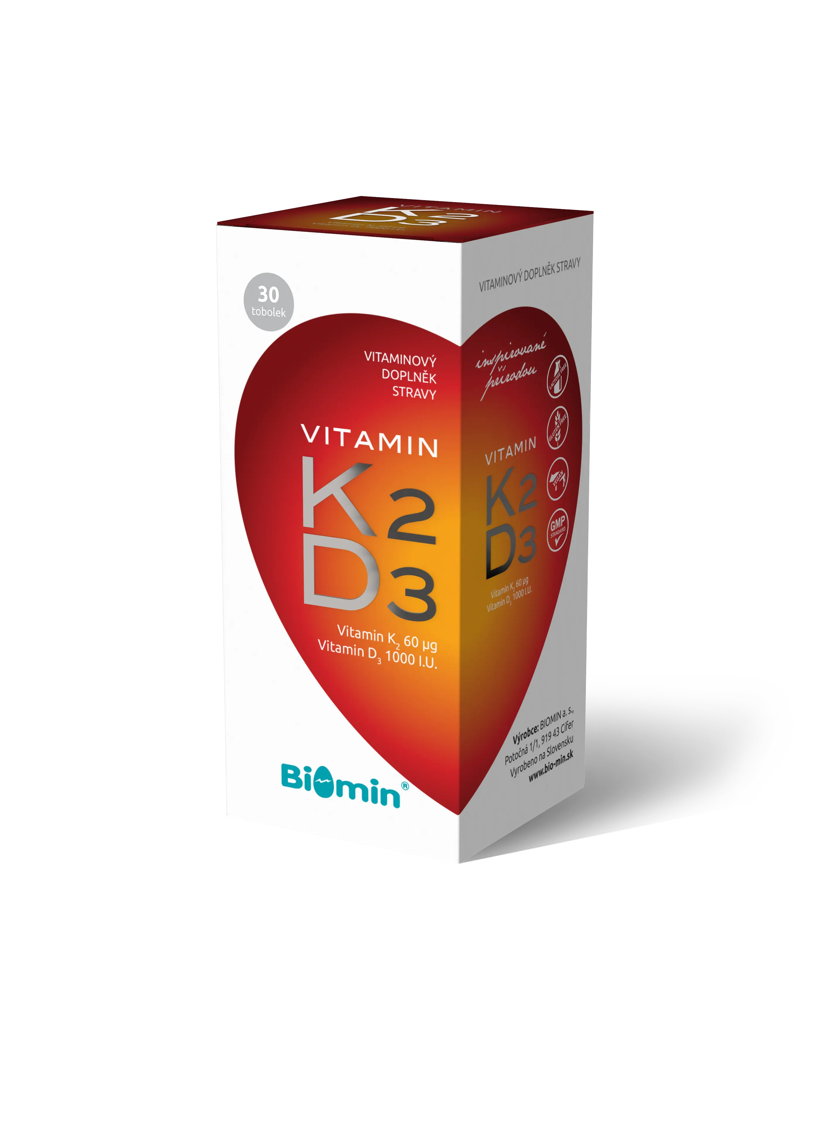 Biomin Vitamin K2+ D3 1000 I.U. 30 kapslí