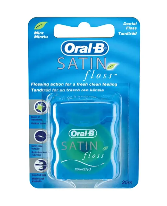 Oral-B Satin Floss Mint dentální nit s mátovou příchutí 25 m