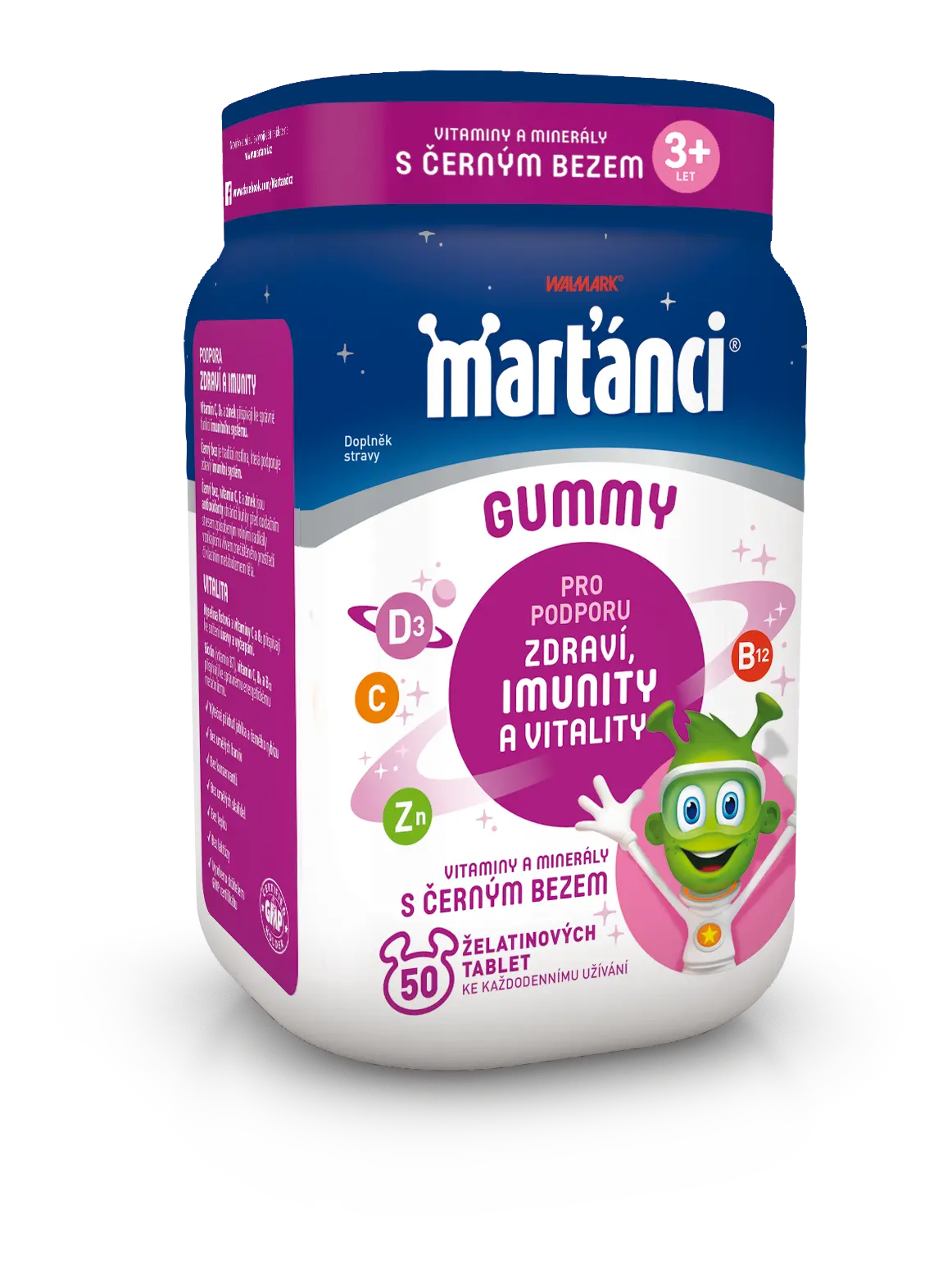 Walmark Marťánci Gummy černý bez 50 gummies