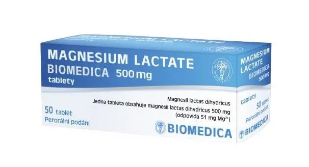 Magnesium lactate Biomedica 500 mg tablety 500 mg.tbl.nob.100