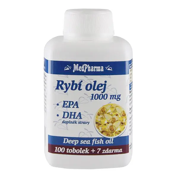 MedPharma Rybí olej 1000 mg + EPA + DHA 107 kapslí