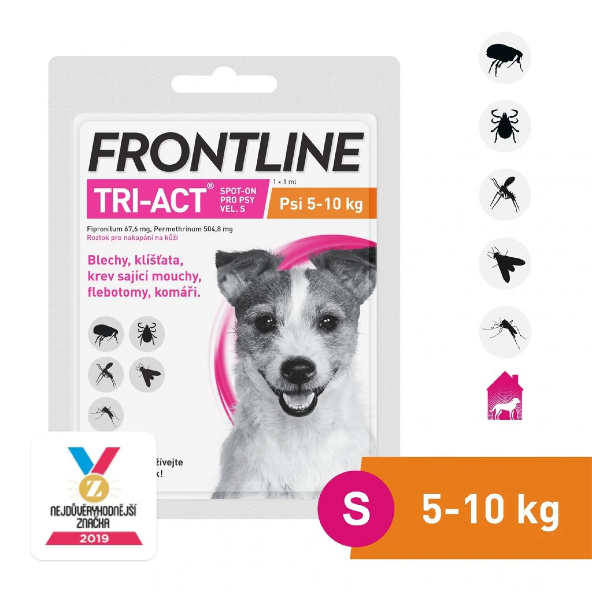 Frontline Tri-Act Spot-on pro psy S 5-10 kg 1 ml