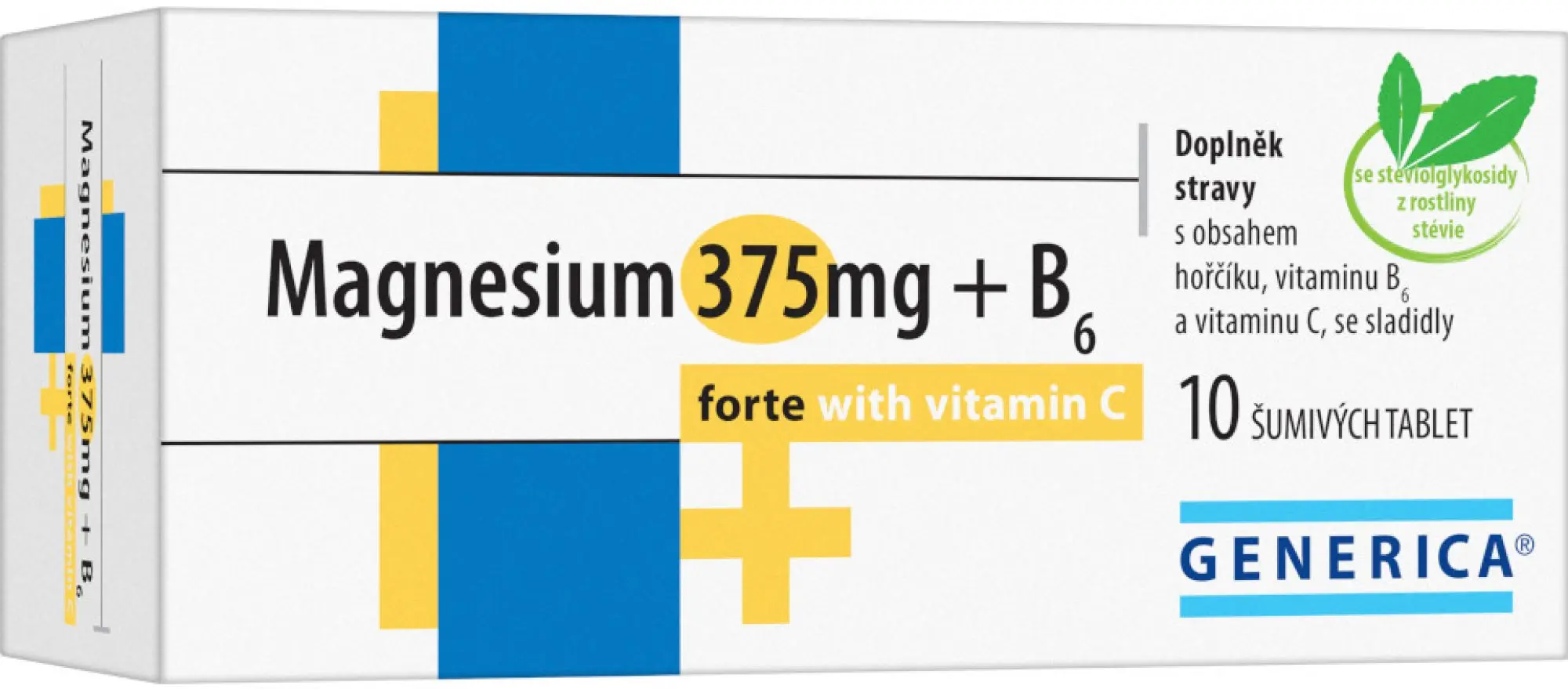 Generica Magnesium 375 mg + B6 Forte s Vitaminem C 10 tablet