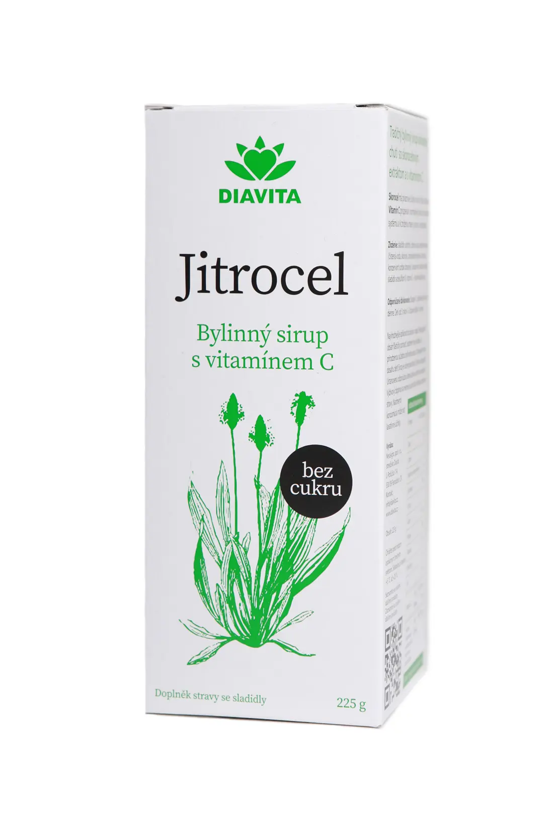 DIAVITA Jitrocel bylinný sirup bez cukru 225g