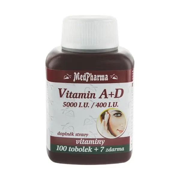 MedPharma Vitamín A+D 5000 I.U.-400 I.U. 107 kapslí