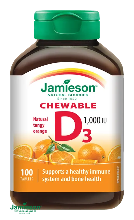 Jamieson Vitamín D3 1000IU cucací Pomeranč 100 tablet