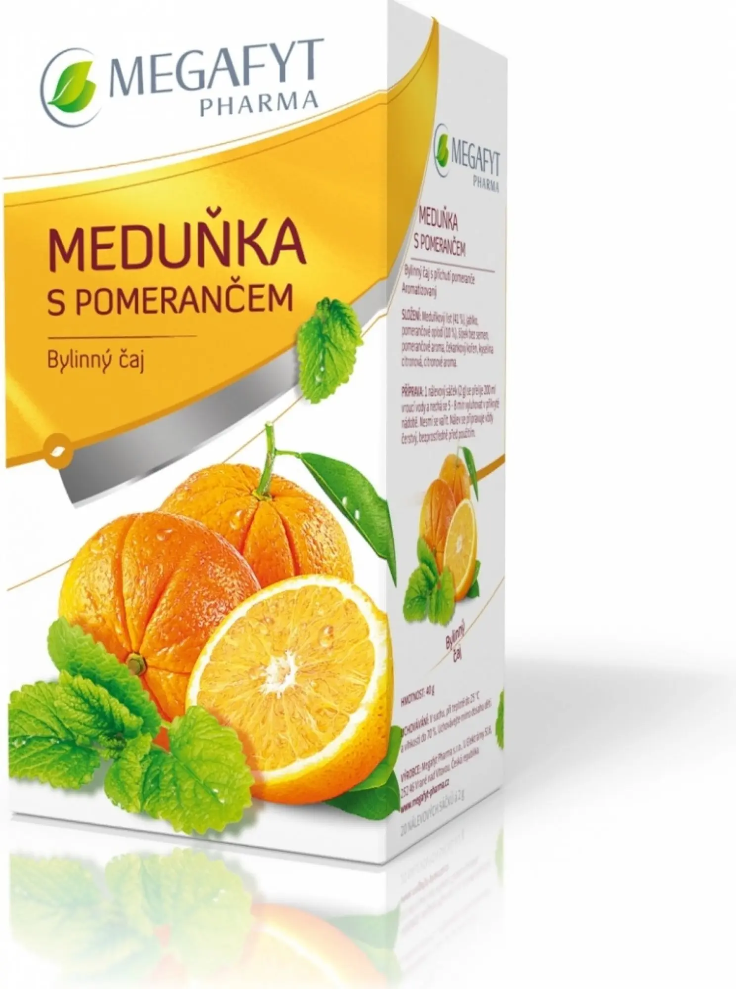 Megafyt čaj Ovocný Meduňka s pomerančem 20 x 2 g