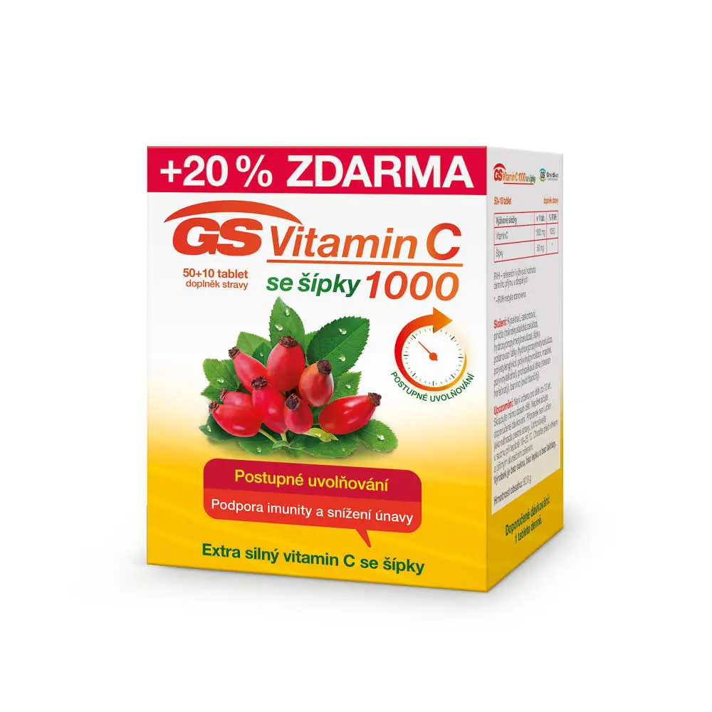 GS Vitamin C1000 + šípky 60 tablet