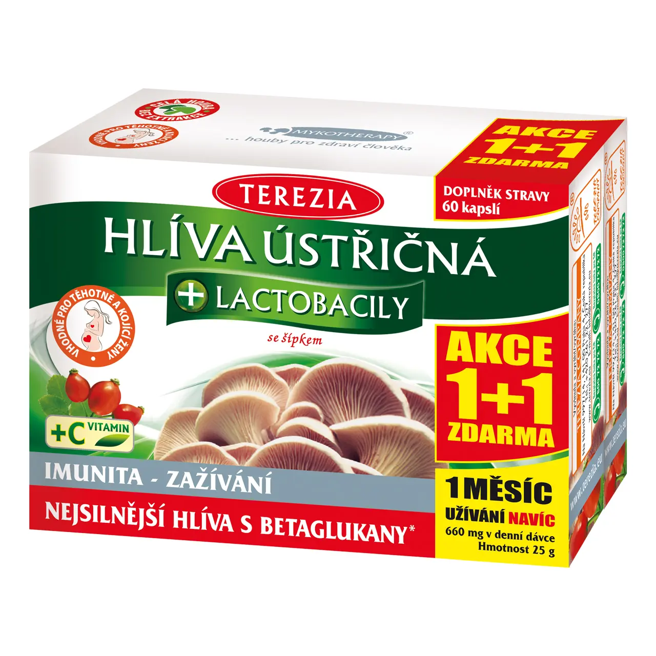 TEREZIA Hlíva + lactobacily cps.60+60 AKCE 1+1