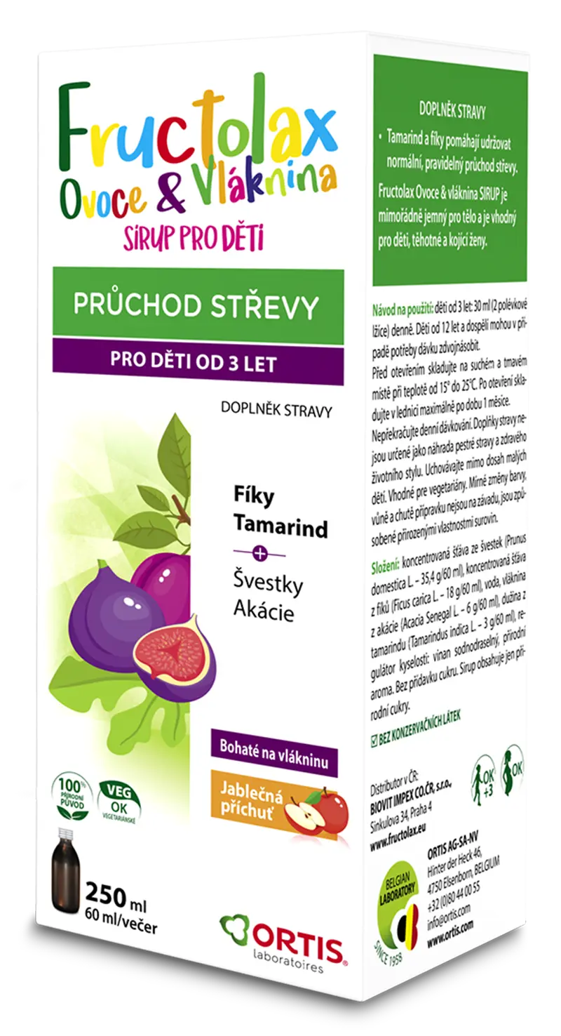 Ortis Fructolax Sirup pro děti 250 ml