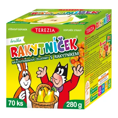 RAKYTNÍČEK želatinky HRUŠKA 70 ks