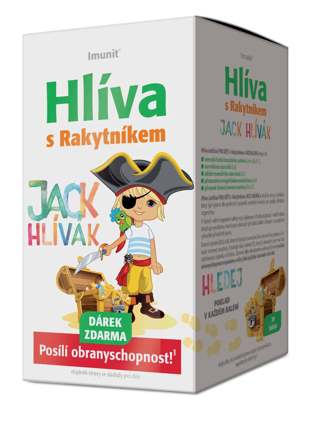 Imunit Hlíva ústřičná pro děti s rakytníkem Jack Hlívák 30 tablet