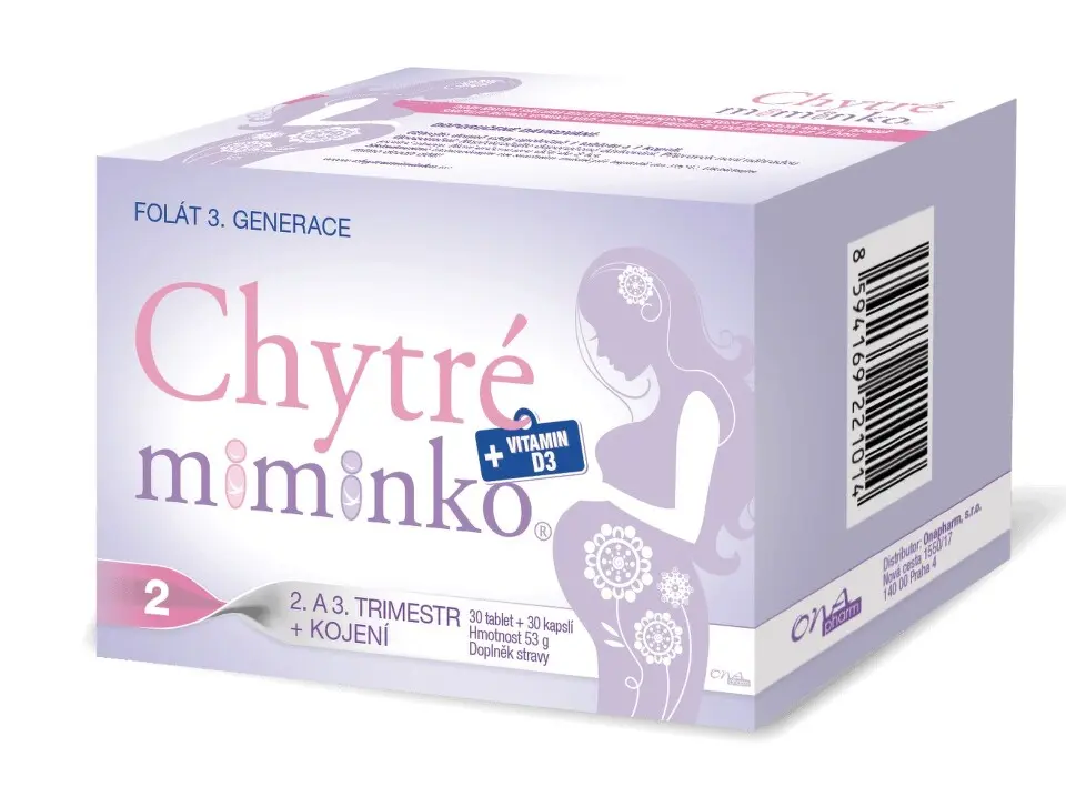 Chytré miminko methylfolát 2 s DHA 30 tablet + 30 kapslí