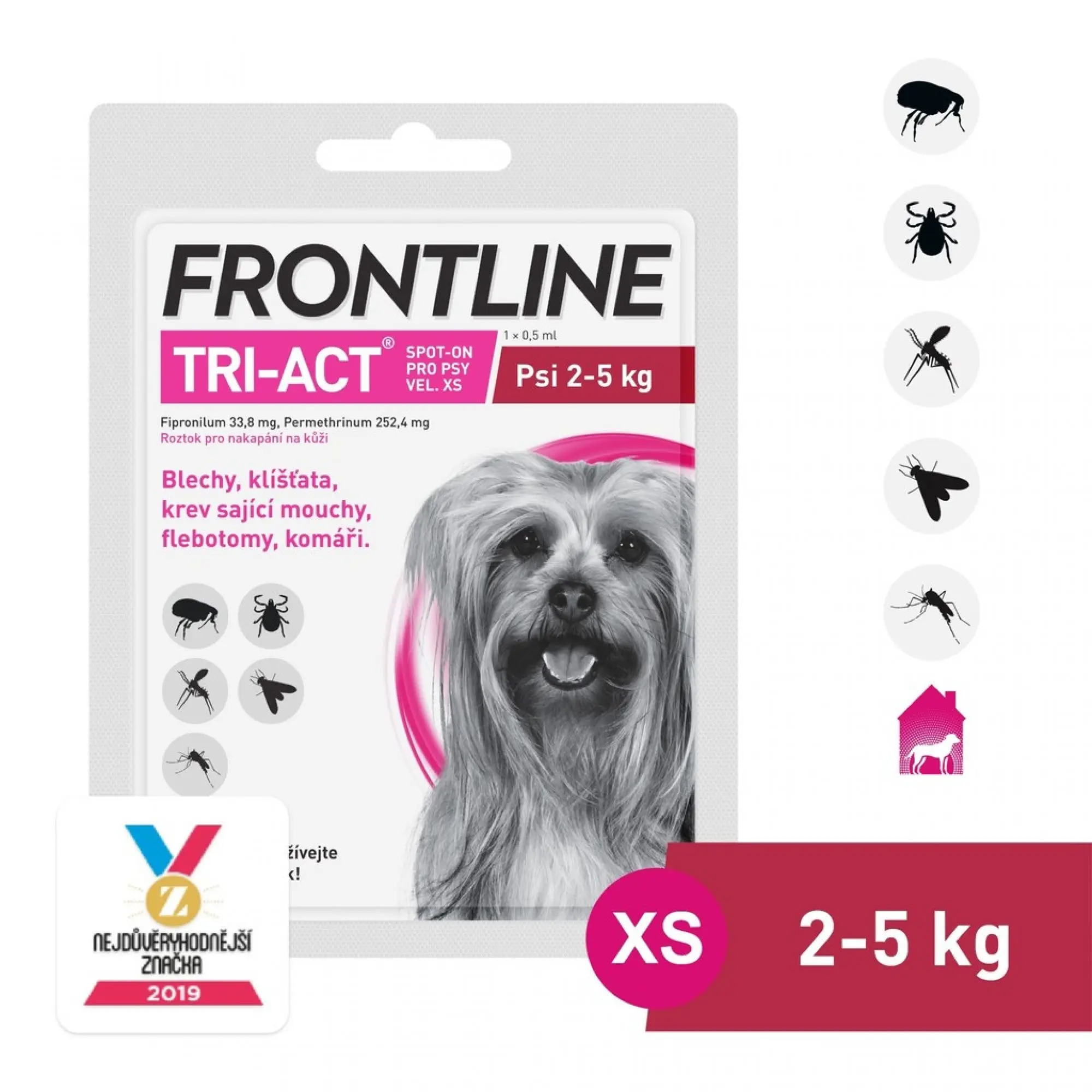 Frontline Tri-Act Spot-on pro psy XS 2-5 kg 0,5 ml