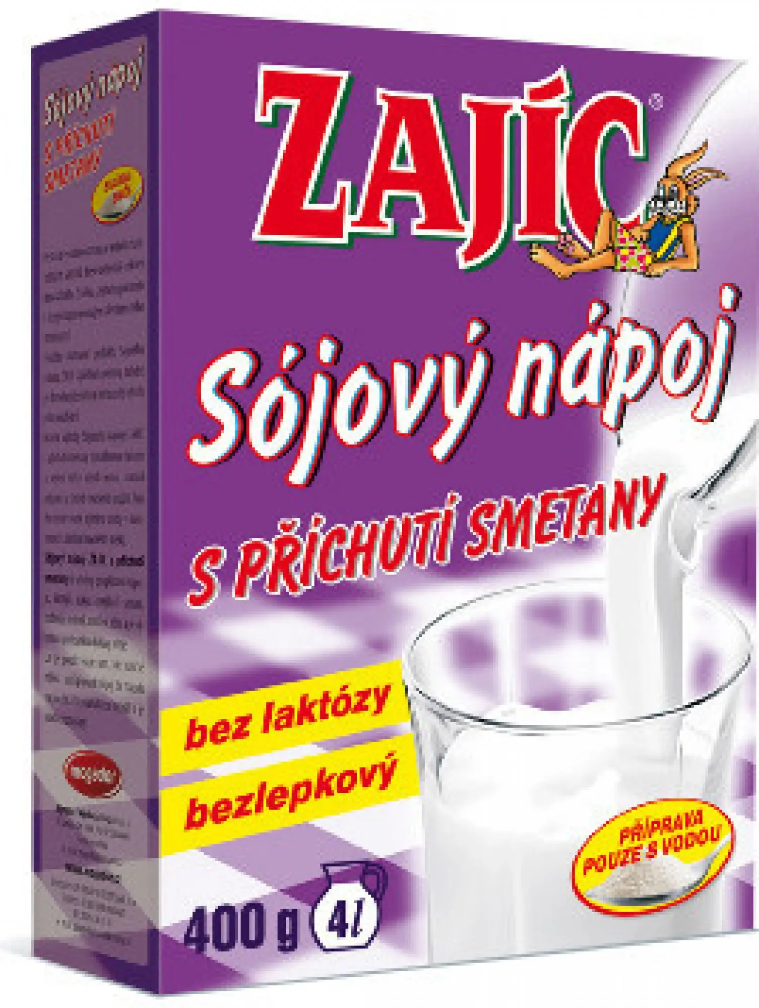 Zajíc Sójový nápoj Zajíc s příchutí smetany 400 g