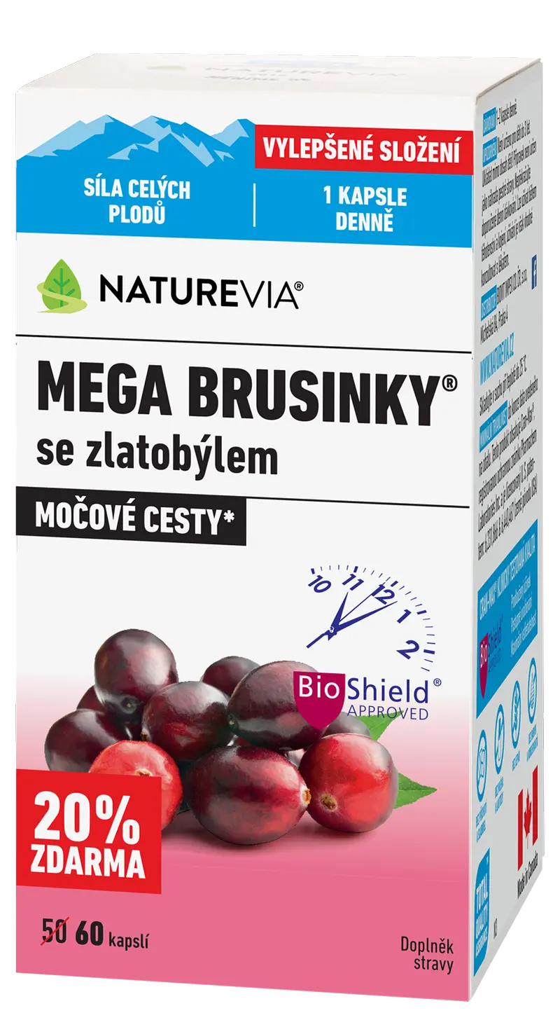 Swiss NatureVia Mega brusinky 60 kapslí