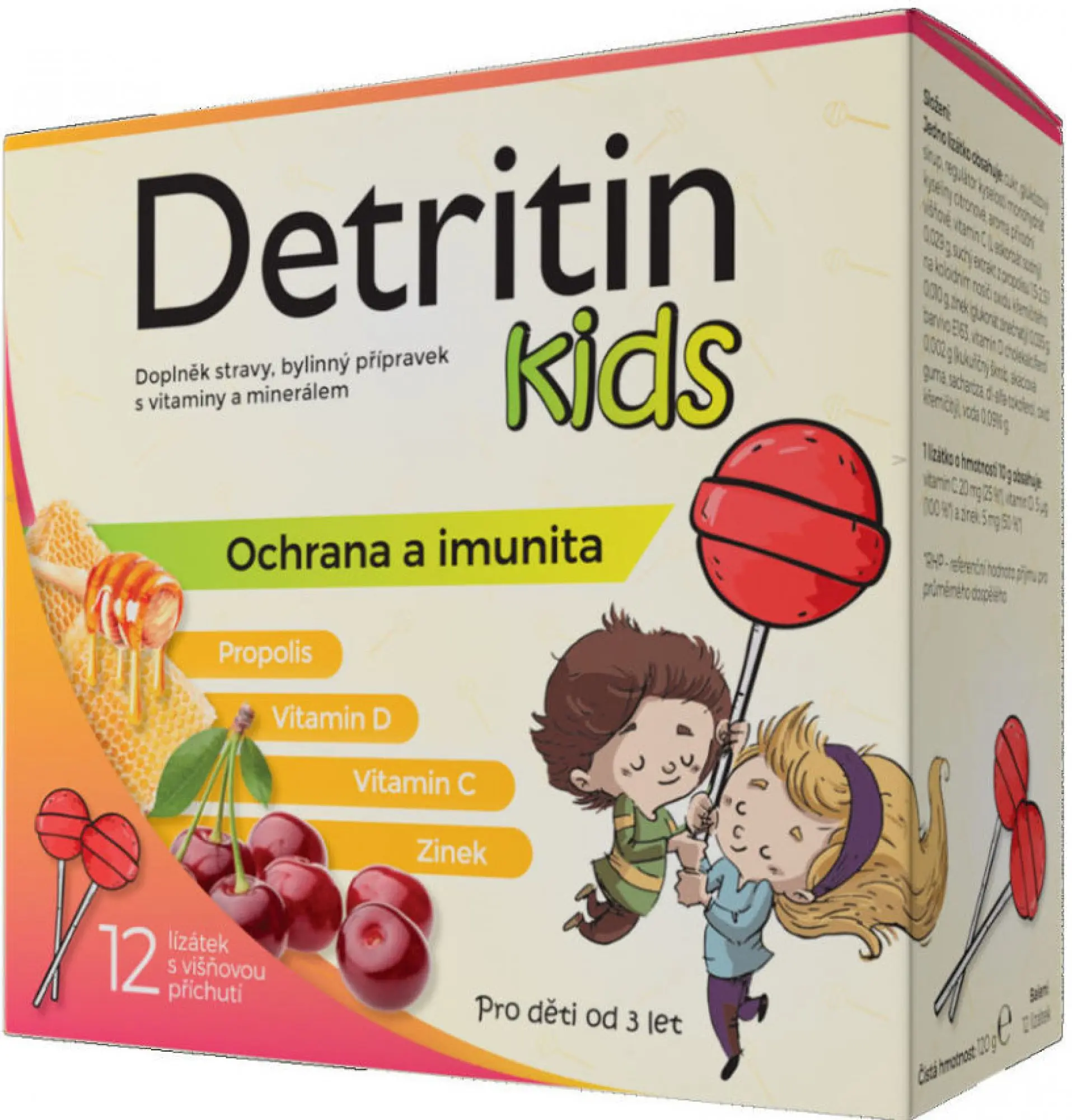 Detritin Kids lízátka na imunitu 12 ks