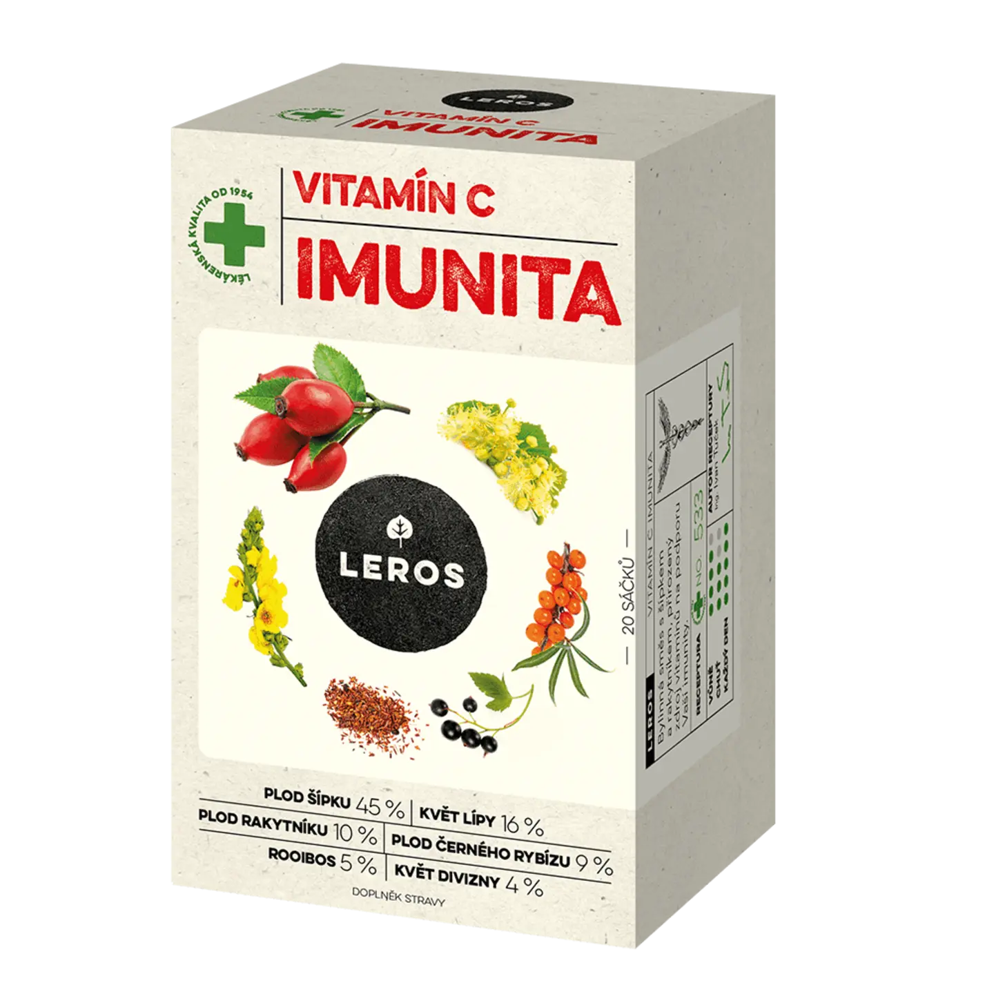 Leros Imunita Vit.C Šípek&Rakytník 20 x 2 g