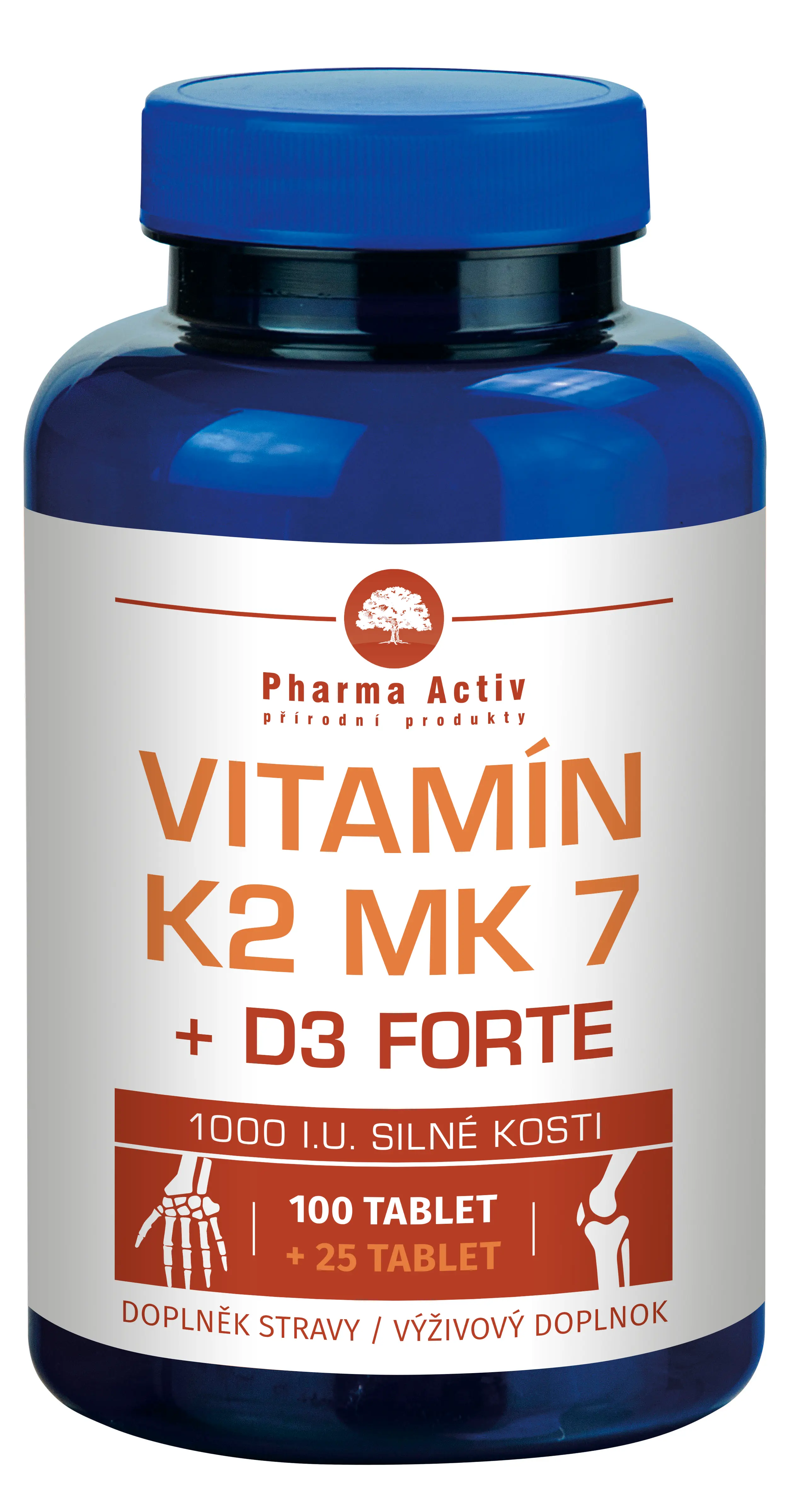 Pharma Activ Vitamín K2 MK 7 + D3 Forte 125 tablet