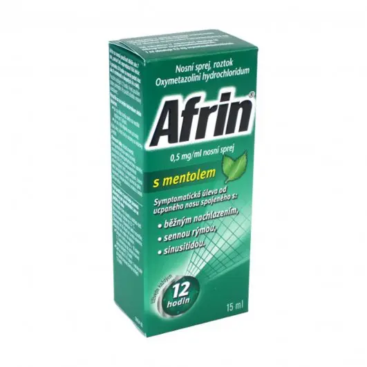 Afrin 0,5 mg/ml nosní sprej s mentolem nas.spr.sol. 1 x 15 ml/7,5 mg