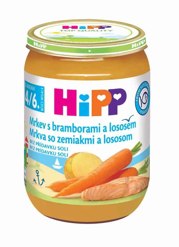 HiPP Mrkev s bramborami a lososem 190 g