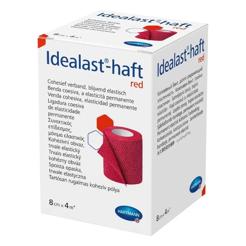 Idealast color obinadlo elastické 8cm x 4m/1 ks červené 9311871